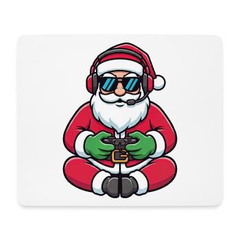Père Noël joueur jouant à la manette de jeu vidéo - Tapis de souris (format paysage) - blanc - Devant