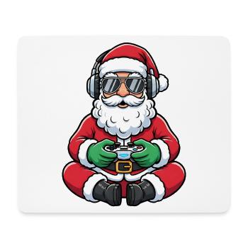 Gamer Santa Claus Playing Video Game Controller - Mouse Pad (horizontal) - white - Front