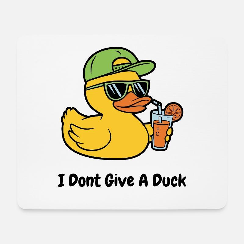 Zero Ducks Given – Cool Duck Funny Shirt - Mousepad (Querformat) - Weiß