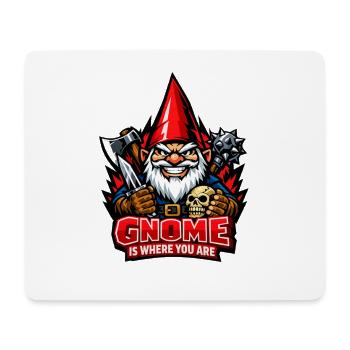 Evil Gnome, Dark Gnome, Goth Gnome, Funny Gnome - Mouse Pad (horizontal) - white - Front