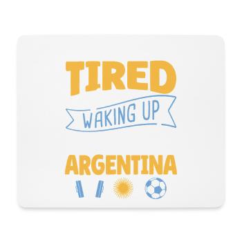 Tired Waking Up Argentina Soccer Fan Humor Art - Mousepad (Querformat) - Weiß - Vorne