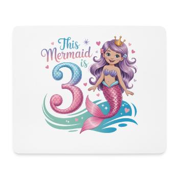 Meerjungfrau 3. Geburtstag 3 Jahre - Mousepad (Querformat) - Weiß - Vorne
