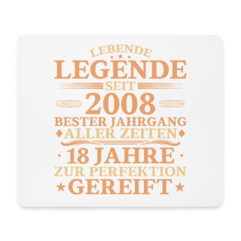 2008 Jahrgang geboren 18 Jahre Geburtstag - Mousepad (Querformat) - Weiß - Vorne
