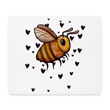 Watercolor Bee with Hearts - Mouse Pad (horizontal) - white - Front