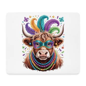 Mardi Gras Highland Cow Shirt Karneval - Mousepad (Querformat) - Weiß - Vorne