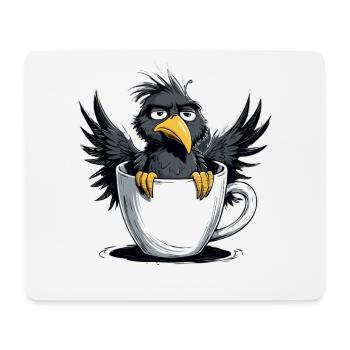 Morning grouch coffee no desire raven bad mood - Mouse Pad (horizontal) - white - Front