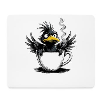 Morning grouch coffee no desire raven bad mood - Mouse Pad (horizontal) - white - Front