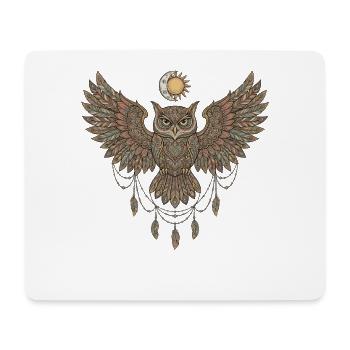 Owl shirt for spirituals with symbolic power - Mouse Pad (horizontal) - white - Front