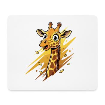 Dessin animé de girafe en éclaboussures jaunes - Tapis de souris (format paysage) - blanc - Devant
