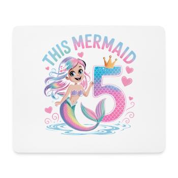 5e anniversaire de la Sirène 5 ans - Tapis de souris (format paysage) - blanc - Devant