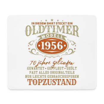 Oldtimer Baujahr 1956 Jahrgang Geburtstag Geschenk - Mousepad (Querformat) - Weiß - Vorne