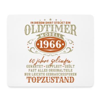 Oldtimer Baujahr 1966 Jahrgang Geburtstag Geschenk - Mousepad (Querformat) - Weiß - Vorne