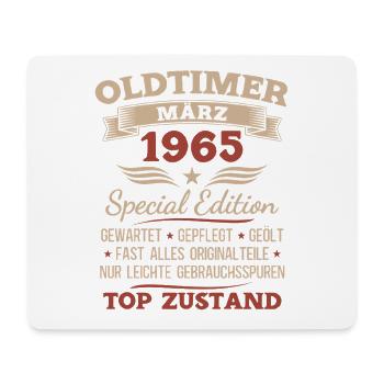 61st Birthday Gift Husband Vintage Car March 1965 - Mouse Pad (horizontal) - white - Front