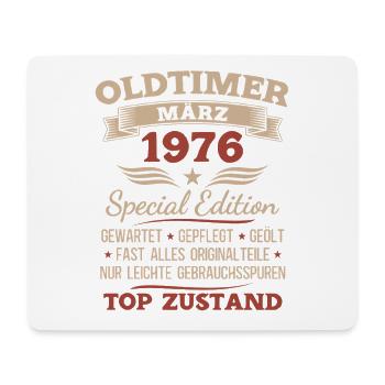 50th Birthday Gift Husband Vintage Car March 1976 - Mouse Pad (horizontal) - white - Front