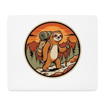 Sloth Wanderer Retro Badge - Mouse Pad (horizontal) - white - Front