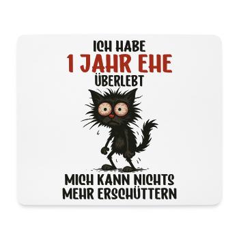 1er anniversaire de mariage, 1 an de mariage, 1 an de mariage - Tapis de souris (format paysage) - blanc - Devant