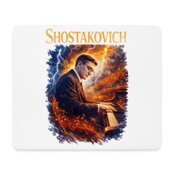 Chostakovitch Le son du feu au piano - Tapis de souris (format paysage) - blanc - Devant