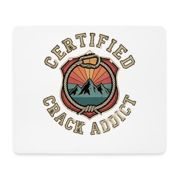 Certified Crack Addict Klettern Boulder Fan - Mousepad (Querformat) - Weiß - Vorne