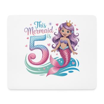 5e anniversaire de la Sirène 5 ans - Tapis de souris (format paysage) - blanc - Devant