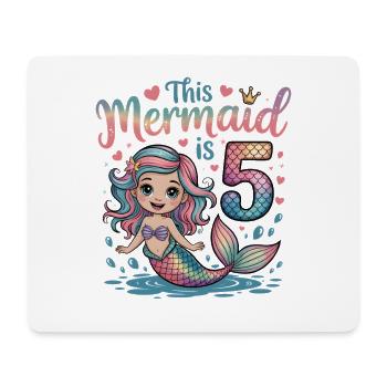 5e anniversaire de la Sirène 5 ans - Tapis de souris (format paysage) - blanc - Devant