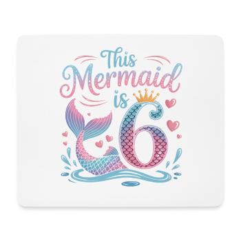 Meerjungfrau 6. Geburtstag 6 Jahre - Mousepad (Querformat) - Weiß - Vorne
