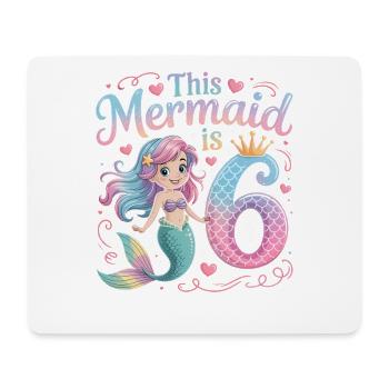 Meerjungfrau 6. Geburtstag 6 Jahre - Mousepad (Querformat) - Weiß - Vorne