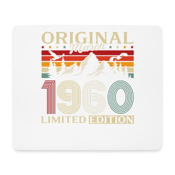 66. Geburtstag Geschenk Mann Vintage März 1960 - Mousepad (Querformat) - Weiß - Vorne