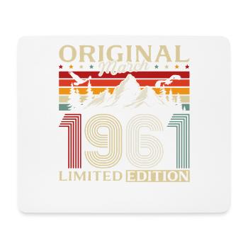 65. Geburtstag Geschenk Mann Vintage März 1961 - Mousepad (Querformat) - Weiß - Vorne