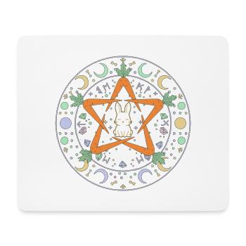 Pentagramm-Karottenhase Okkultes Ostern - Mousepad (Querformat) - Weiß - Vorne