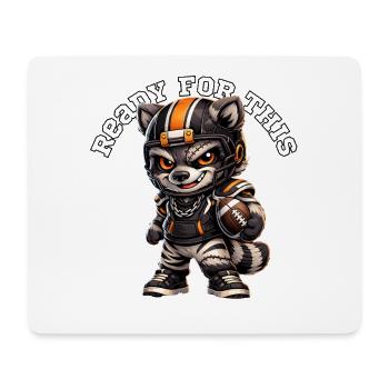 American Football Waschbär Design Kids - Mousepad (Querformat) - Weiß - Vorne