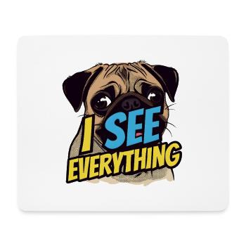 Niedlicher Mops - Mousepad (Querformat) - Weiß - Vorne