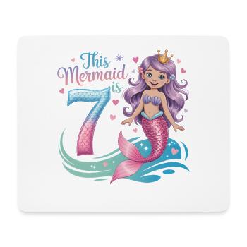 Meerjungfrau 7. Geburtstag 7 Jahre - Mousepad (Querformat) - Weiß - Vorne
