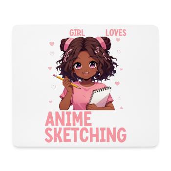 Nur Ein Mädchen Das Anime Liebt Und Zeichnet Otaku - Mousepad (Querformat) - Weiß - Vorne