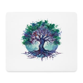 L’Arbre de la Vie à l’aquarelle - Tapis de souris (format paysage) - blanc - Devant