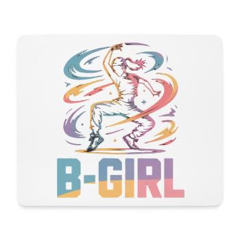 B-Girl Breakdance Streetstyle Retro Design - Mousepad (Querformat) - Weiß - Vorne