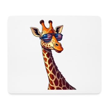 Lunettes Patriotic Giraffe USA - Tapis de souris (format paysage) - blanc - Devant