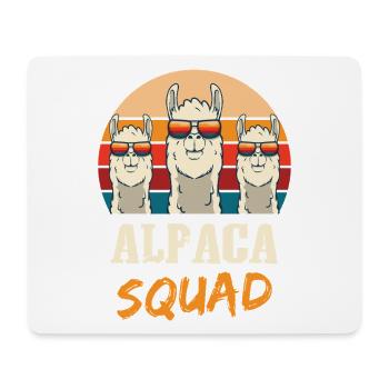 Alpaca Squad Funny Alpaca Sunglasses Design - Mouse Pad (horizontal) - white - Front