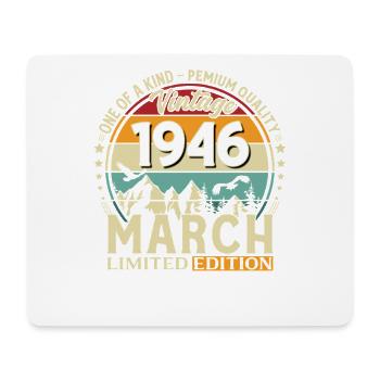 80ème anniversaire cadeau mari Vintage mars 1946 - Tapis de souris (format paysage) - blanc - Devant