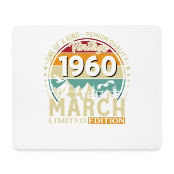 66. Geburtstag Geschenk Mann Vintage März 1960 - Mousepad (Querformat) - Weiß - Vorne