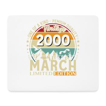 26. Geburtstag Geschenk Mann Vintage März 2000 - Mousepad (Querformat) - Weiß - Vorne