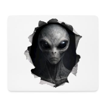 Alien Looking Out Of Shirt - Mouse Pad (horizontal) - white - Front