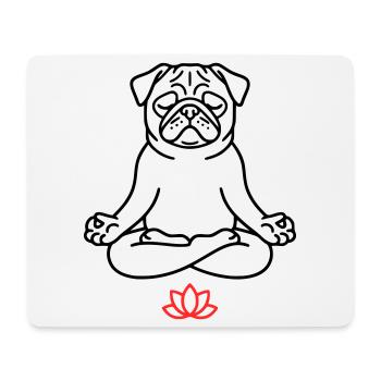 Mops Hund Zen Ausmalbild - Mousepad (Querformat) - Weiß - Vorne