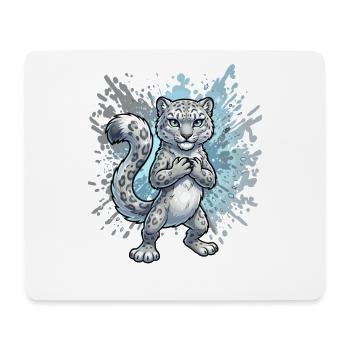 Schneeleopard Jungtier Splash - Mousepad (Querformat) - Weiß - Vorne