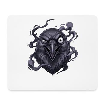 Tête de Corbeau Sombre avec Fumée - Tapis de souris (format paysage) - blanc - Devant