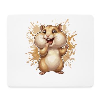 Fröhlicher Hamster Splash Illustration - Mousepad (Querformat) - Weiß - Vorne
