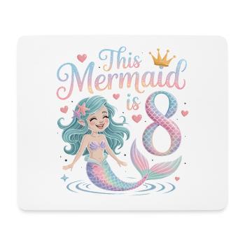 Mermaid 8th Birthday 8 Years - Mouse Pad (horizontal) - white - Front