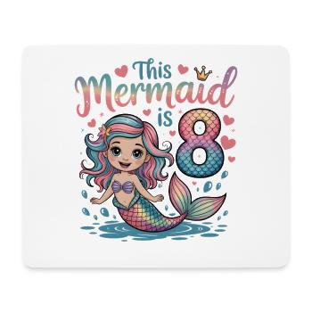 Meerjungfrau 8. Geburtstag 8 Jahre - Mousepad (Querformat) - Weiß - Vorne