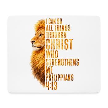 I Can Do All Things Christ Savior Lion Christian - Mousepad (Querformat) - Weiß - Vorne