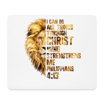 I Can Do All Things Christ Savior Lion Christian - Mousepad (Querformat) - Weiß - Vorne