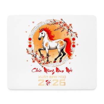Zodiaque du cheval du Nouvel An lunaire - Tapis de souris (format paysage) - blanc - Devant